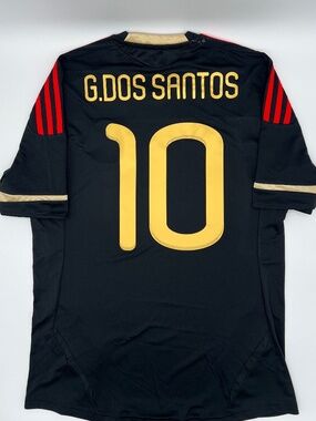Mexico 2011/2012 Away Authentic adidas G. Dos Santos #10 Jersey M Men Black